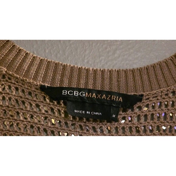 BCBGMAXAZRIA Gold Sequin Bolero Shrug Cap Sleeve 100% Silk M - Picture 2 of 5